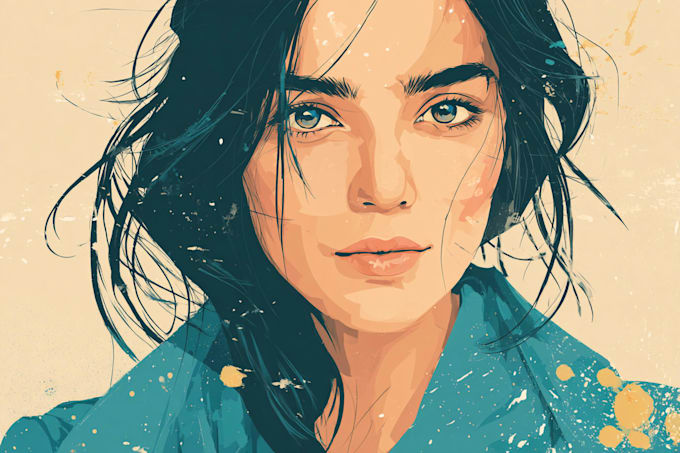 turn you into realistic vector art portrait