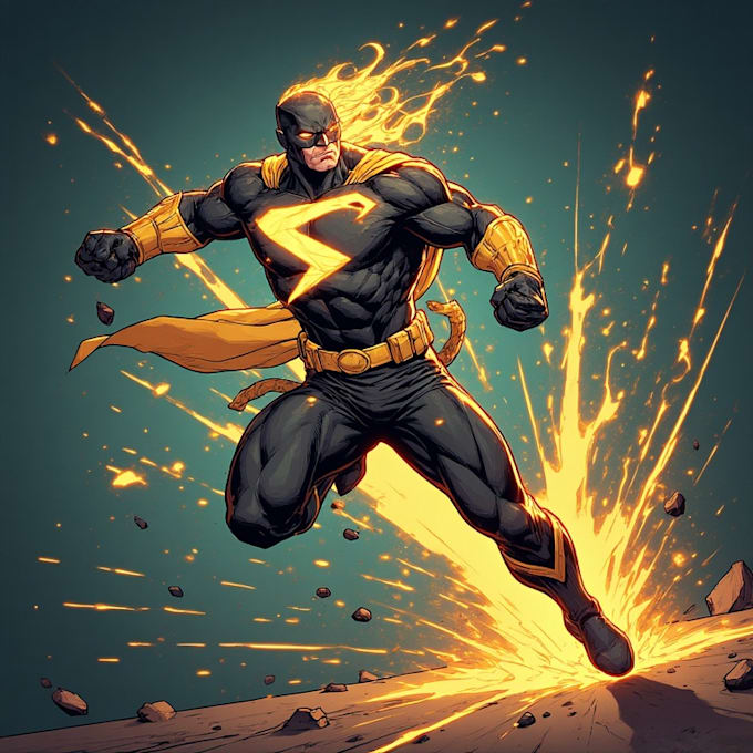 create superhero cartoon character comic book