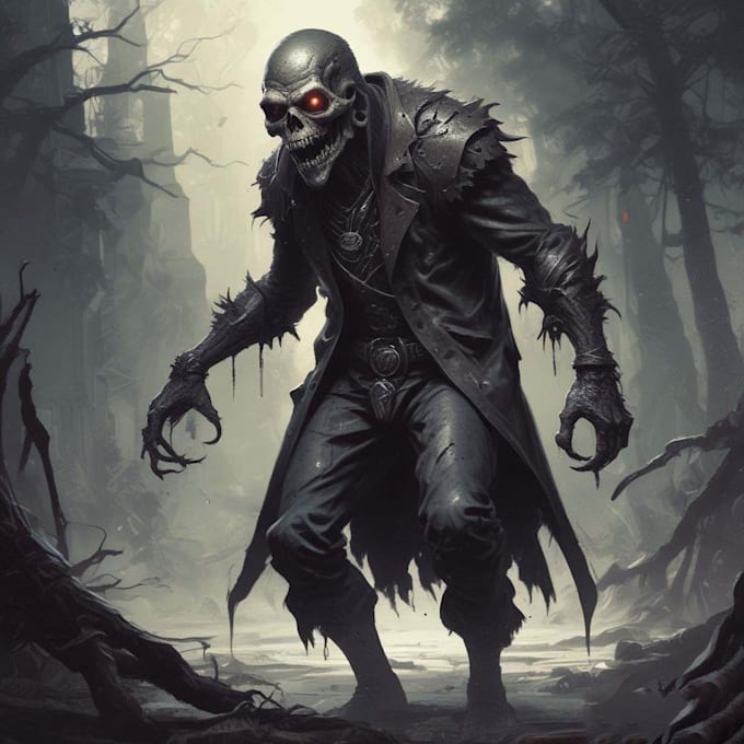create a dark, horror, underground art illustration