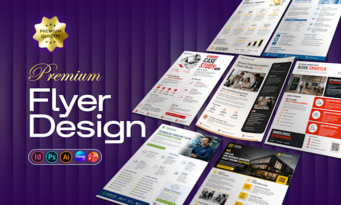 design modern one pager, corporate one pager, marketing or pitch deck flyers