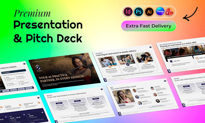 design an investor pitch deck for startup fundraising