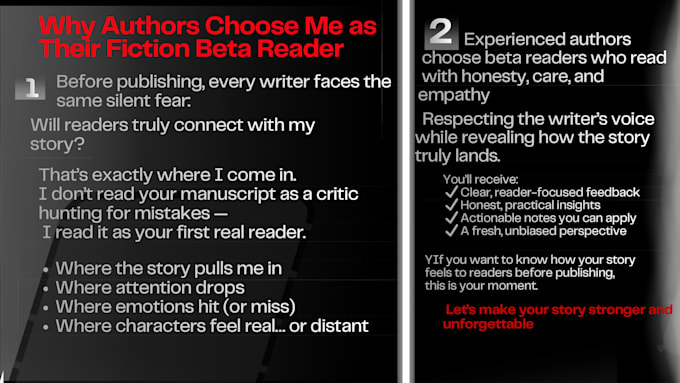 be your fiction beta reader with honest reader feedback