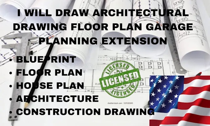 Draw architectural design house floor plan blueprint mep autocad city ...