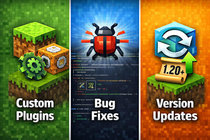 create, fix and maintain custom minecraft plugins