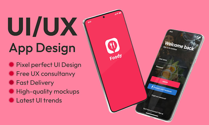 design modern food ordering mobile app UI UX design