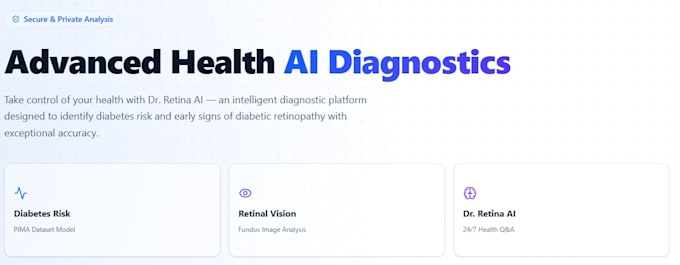 develop a specific diabetes and retinopathy ai analysis web application