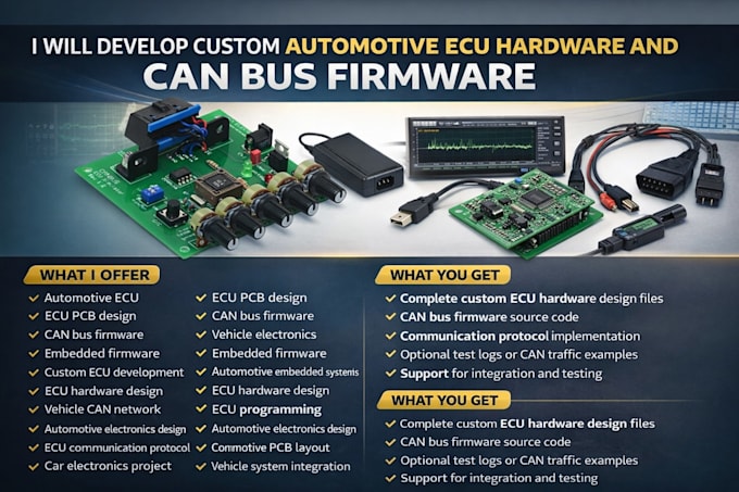 Develop custom automotive ecu hardware and can bus firmware by ...