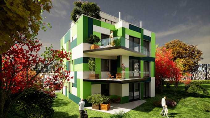 create stunning visualization, exterior 3d rendering