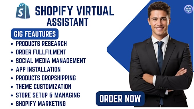 shopify virtual assistant product uploads order processing and SEO