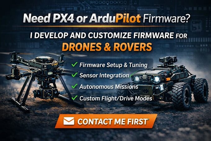 develop and customize px4 or ardupilot firmware for drones and rovers