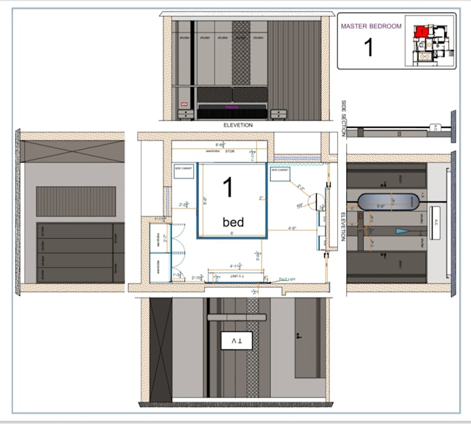 create professional furniture, kitchen, wardrobe and bathroom vanity shop drawin