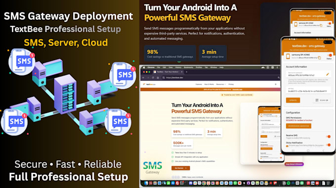deploy and configure SMS gateway textbee on your server