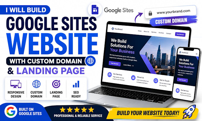 do custom website google sites responsive business website landing page design