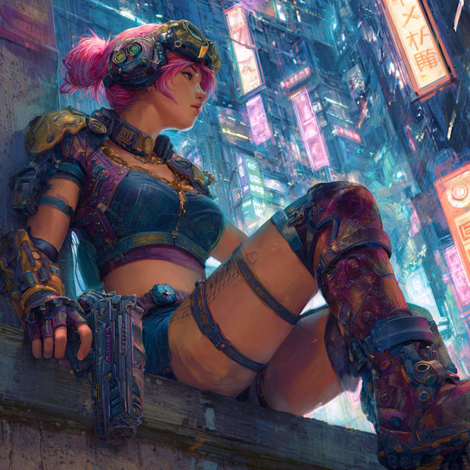create cyberpunk and retro aesthetic characters