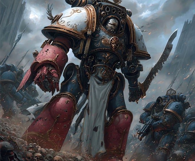 draw a warhammer 40k figures with old school
