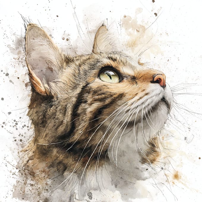 draw watercolor pet portrait