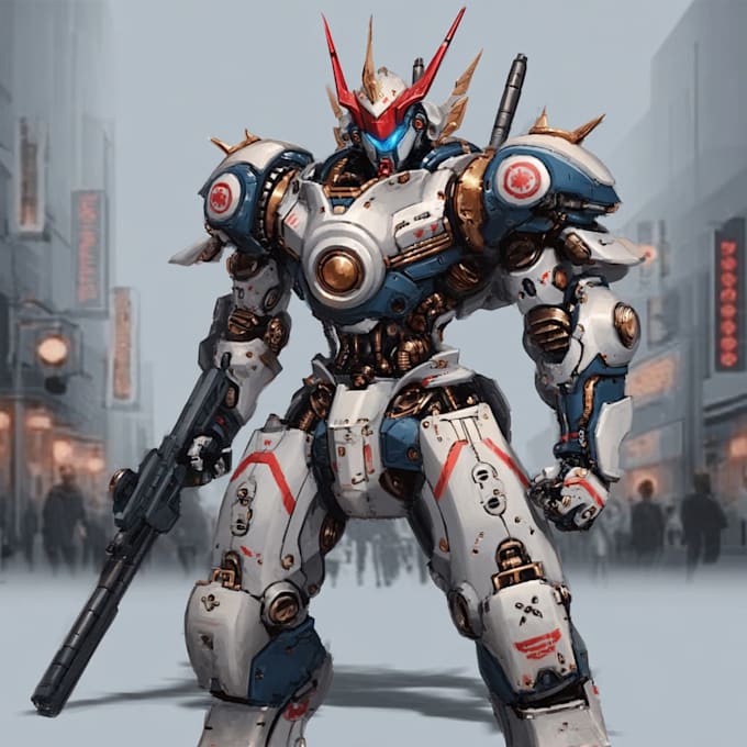 draw custom mecha robot art for you