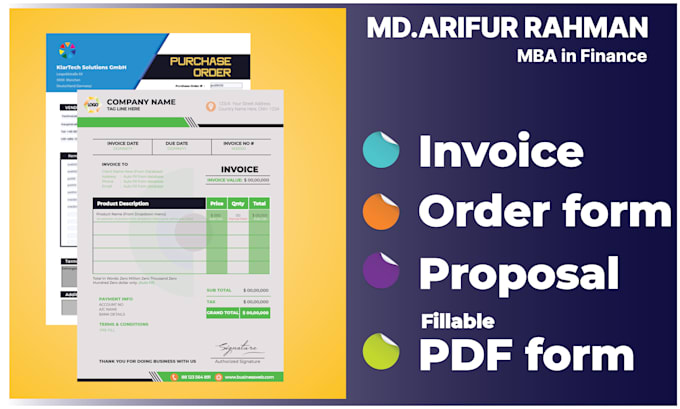 create fillable pdf invoices for small business