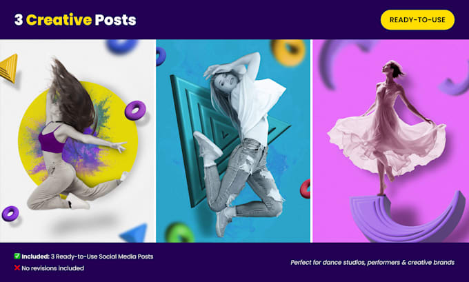 sell 3 premade creative posts