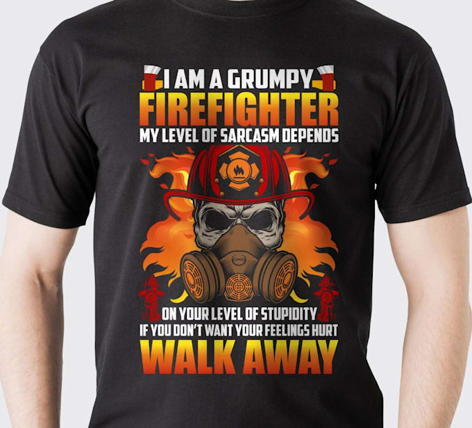 design firefighter, fireman, skull or t shirt logo