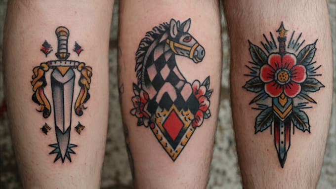 make traditional or old school tattoo design