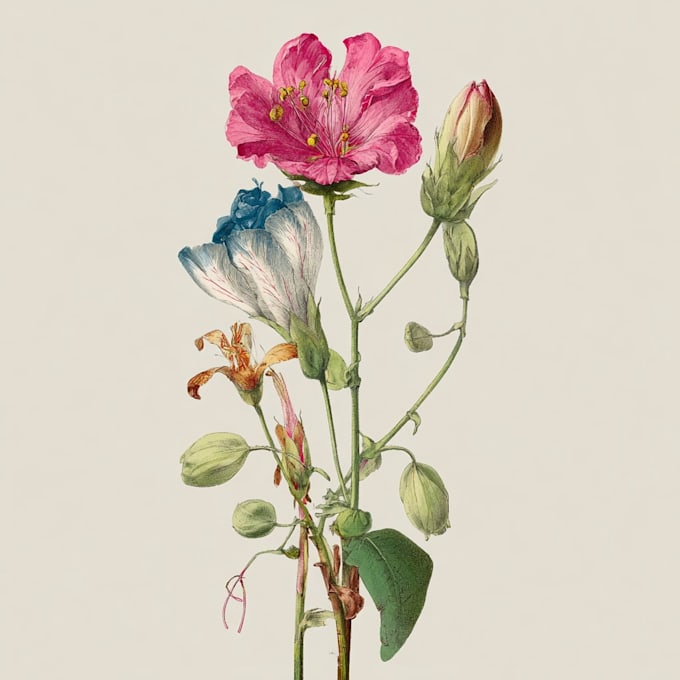 make a beautiful botanical or floral illustration