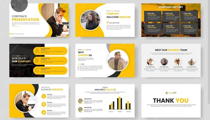 redesign clean, improve branded business powerpoint presentation
