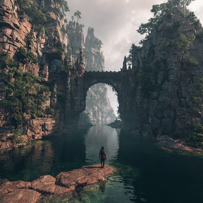 create an cinematic game landscape environments