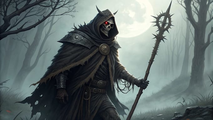 draw a fantasy character ilustration horror art