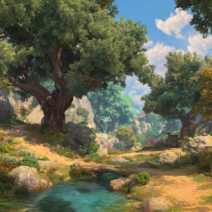 create high quality game environment background scenes