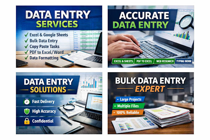 provide accurate bulk data entry on time with 50 percent off on your first order
