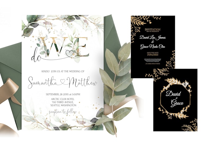 design elegant wedding invitation cards and digital invites
