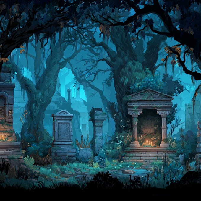 make a 2d game environment background art