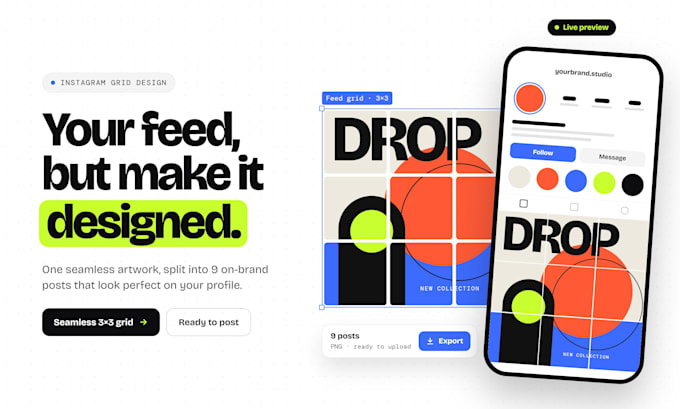 design a clean instagram grid for your brand