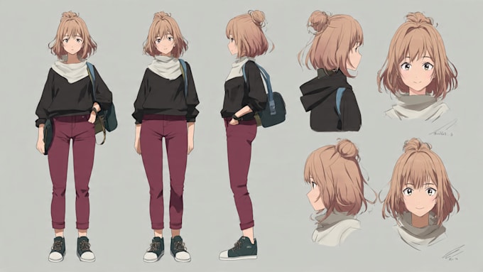 draw anime character design sheet