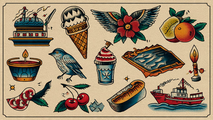 create awesome old school tattoo style design