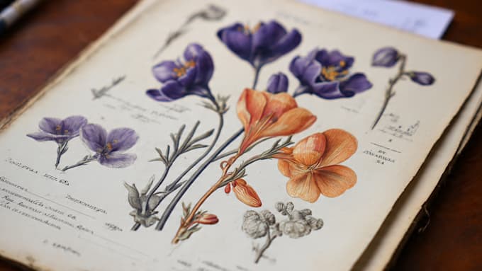 create a beautiful vintage botanical illustration poster