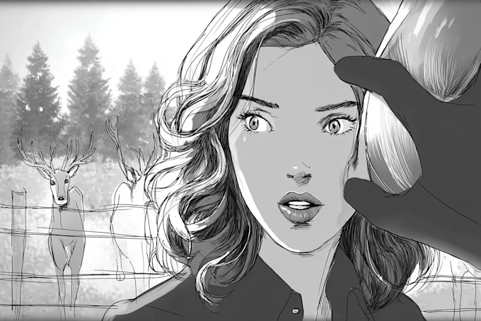 sketch storyboard in any art style