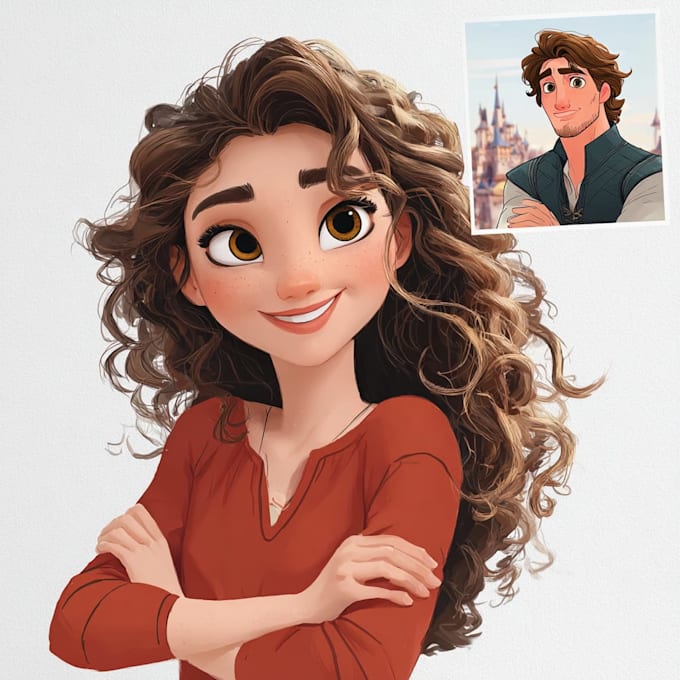 design cute disney cartoon portrait