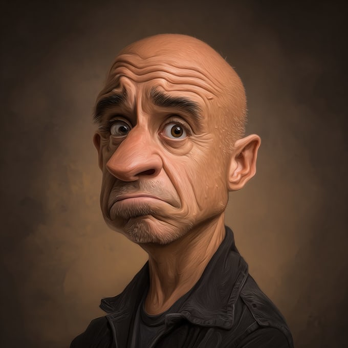 draw artistic big head cartoon caricatures