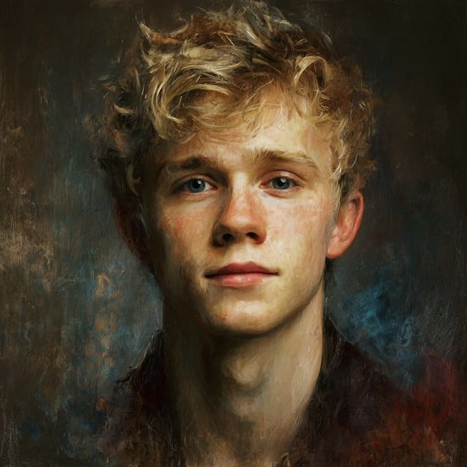 draw realistic digital oil portrait painting
