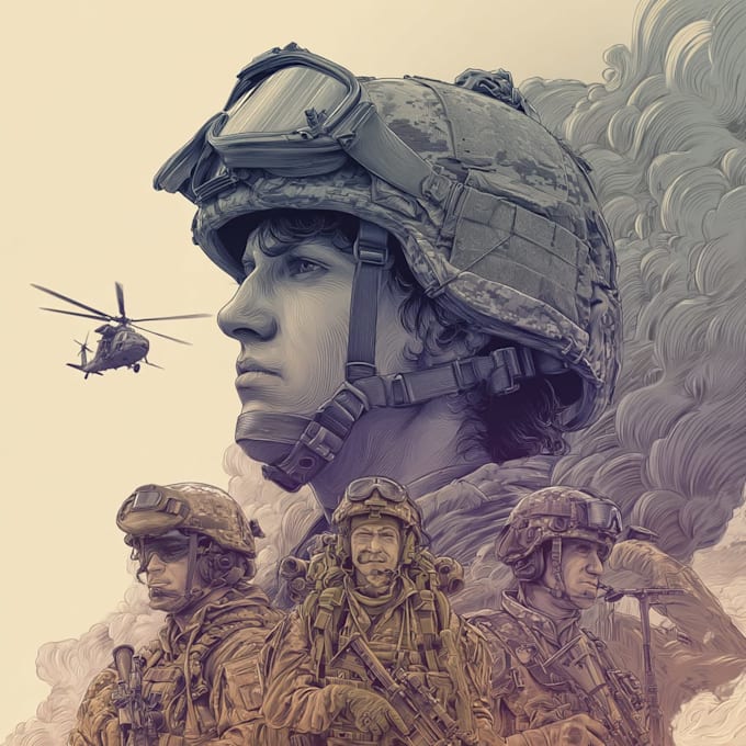 draw military themed illustrations