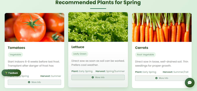 design interactive seasonal plant guide website