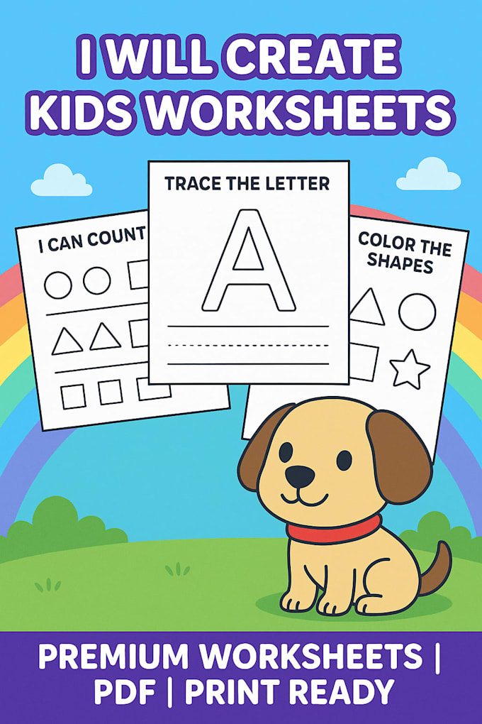 Design fun and educational kids worksheets by Adityaoraon1 | Fiverr
