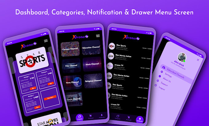 develop iptv app UI design, ott platform development and smart TV rebranding