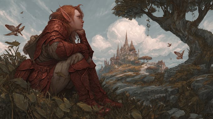 paint semi realistic fantasy art
