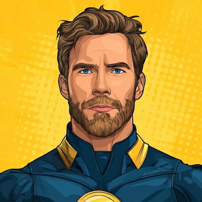 draw comic superhero pop art portrait