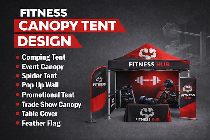 design outstanding event canopy tent, table cover and feather flag
