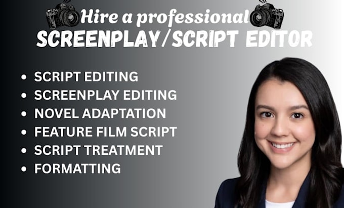 write edit and format a professional screenplay movie script script treatment