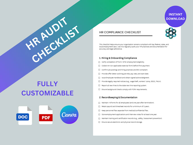 provide professional HR templates, checklists, and planners